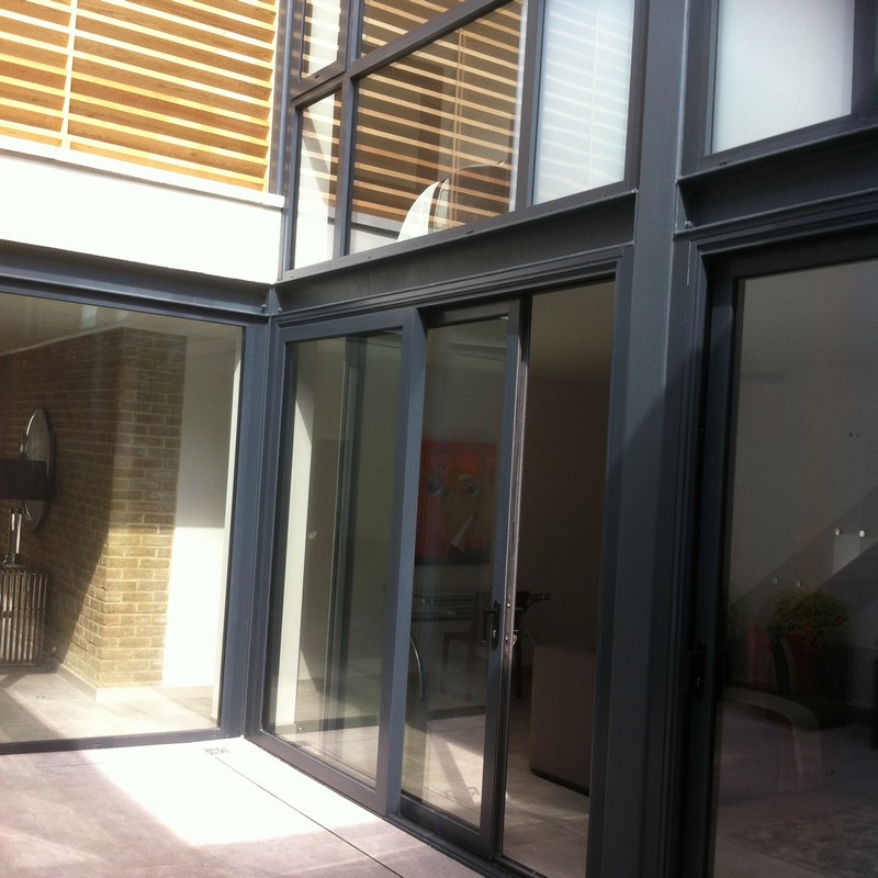 Anthracite aluminium sliding patio doors fitted in Catford